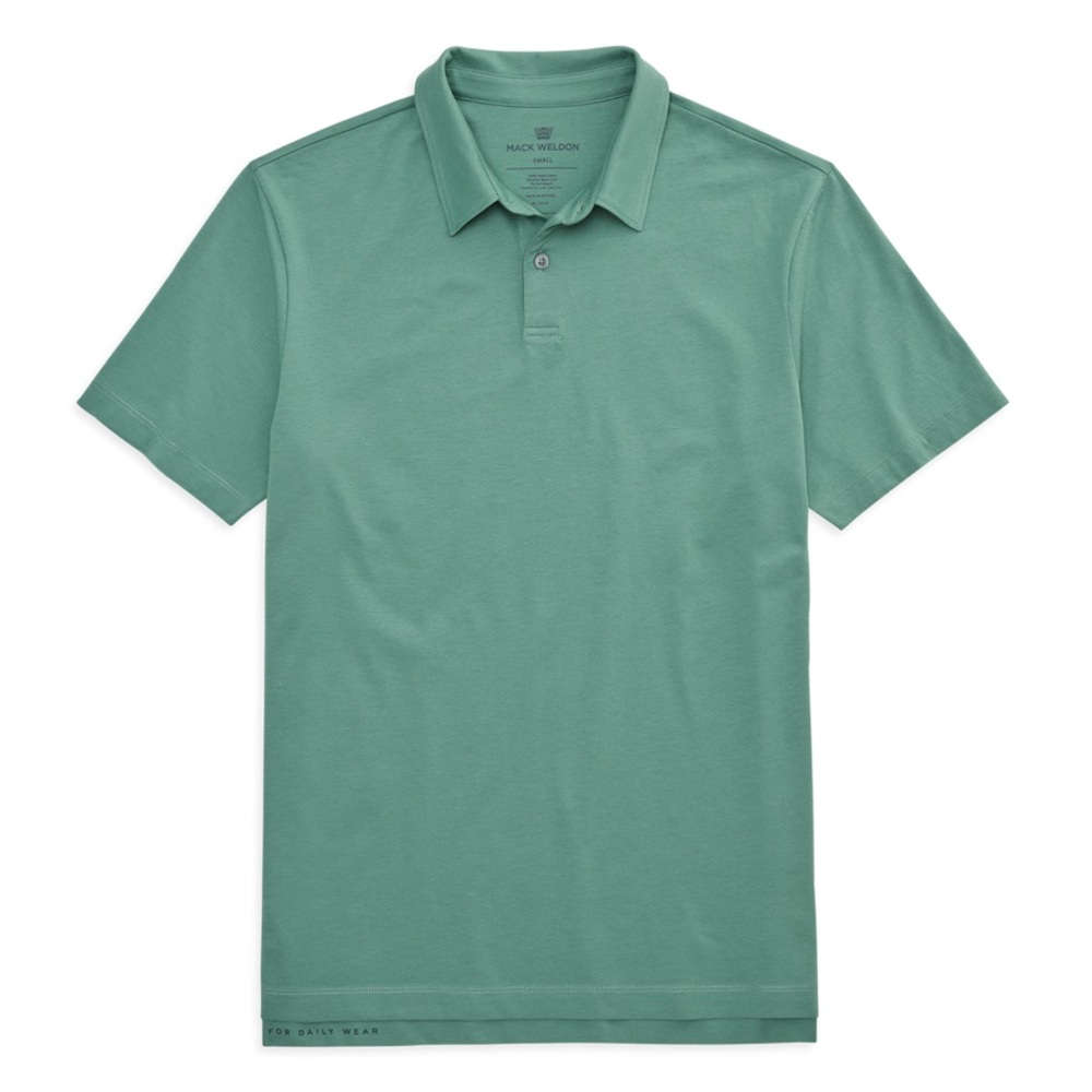 Mack Weldon Pima Cotton Short-Sleeve Polo Green XL Relaxed Fit Casual Sporty